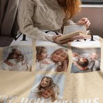 Personalisierte Mama 1-6 Fotos weiche Decke mit Namen und Text Multicolor Home Decor Muttertag Geburtstag Geschenk für Mama