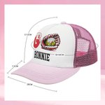 Personalized Baseball Softball Ice Cream Dripping Trucker Hat with Name and Adjustable Snapback Sport Travel Accessories Birthday Gift for Women Girls