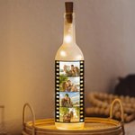 Personalized Film Roll 4 Photos Red Wine Bottle Night Light Atmosphere Home Decoration Mother's Day Birthday Gift For Mom Grandma