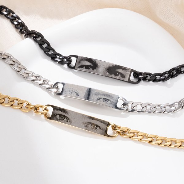 Personalised Adjustable Human Eyes Photo Bracelet Birthday Valentine's Day Anniversary Gift for Women Men