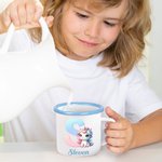 Personalized Fantasy Unicorn Gradient Initial 12 oz Colored Rim Enamel Mug with Name Birthday Children's Day Gift for Girls Boys