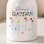 Vase à Fleurs en Céramique avec titre et 1-8 noms Anniversaire Cadeau de Fête des Mères et d'Anniversaire pour Maman ou Grand-mère
