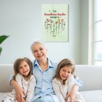 Personalized Heart Birth Flower Garden Family Poster Frameless Framed Painting with 1-12 Names Home Decor Birthday Mother's Day Gift for Mom Grandma