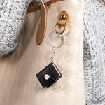 Personalized Mini Engraved Text PU Leather Photo Album Keychain with 10-14 Photos Birthday Anniversary Gift for Friends Couples