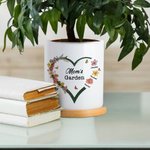 Giardino della nonna personalizzato Cuore 1-6 Fiore di nascita Vaso per piante in ceramica con nome Compleanno Regalo per la festa della mamma Nonna