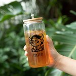 Vaso de Cerveza con Tapa de Bambú y Pajita Personalizado con el Nombre de una Vaca de las Tierras Altas 12/16/20 oz Regalo de Cumpleaños para los Amantes de las Vacas de las Tierras Altas