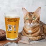 Gepersonaliseerd Geef toe dat het leven saai zou zijn zonder mij 1-4 cartoon huisdieren 16 oz pint bierglas met namen verjaardag housewarming gift voor huisdierliefhebber