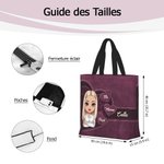 Sac Fourre-Tout Personnalisé avec 1-8 Noms et Personnage Dessin Animé Cadeau Anniversaire Fête des Mères pour Femmes