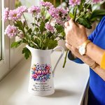 Personalized Best Mom Ever Flower Ceramic Vase with 1-6 Names Home Decor Mother's Day Gift for Mom Grandma