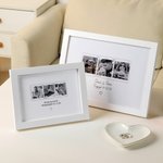 Personalized 3 Photos Collage Framed Art Painting with Text Wall Decor Valentine's Day Anniversary Engagement Gift for Couple