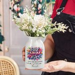 Personalized Best Mom Ever Flower Ceramic Vase with 1-6 Names Home Decor Mother's Day Gift for Mom Grandma