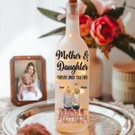 Personalized Cartoon Mom and 1-4 Kids Forever Linked Together LED Bottle Lamp with Names Birthday Home Decor Mother's Day Gift for Mom Grandma