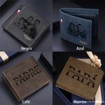 Cartera de cuero PU personalizada con múltiples ranuras para tarjetas y grabado de 1 a 12 nombres regalo de Día del padre para papá o abuelo
