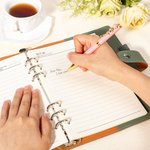 Personalized Saved By Grace Birth Flower Name Leather Binder Notebook with Compartment Birthday Mother's Day Gift for Her