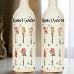 Personalized Birth Flowers LED Night Light Bottle Lamp with 1-18 Names Home Decor Mother's Day Birthday Gift for Grandmom Mom