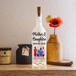 Personalized Cartoon Mom and 1-4 Kids Forever Linked Together LED Bottle Lamp with Names Birthday Home Decor Mother's Day Gift for Mom Grandma