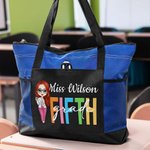 Personalizada Diferentes Grados Cartoon Character Impermeable Bolsa de Malla con Nombre Cumpleaños Día del Maestro Apreciación Regalo para Profesores