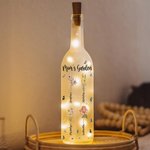 Personalized Birth Flowers LED Night Light Bottle Lamp with 1-18 Names Home Decor Mother's Day Birthday Gift for Grandmom Mom