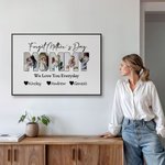 Personalisierte Foto-Collage Titel Canvas Poster gerahmt rahmenlose Malerei mit 1-10 Kindernamen Muttertag Home Decor Geschenk für Mama Oma