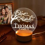 Árbol de la vida familiar personalizado Luz de noche acrílica con base de madera Decoración para el cuarto de los niños Día de la madre Regalo de cumpleaños para la familia