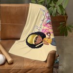 Personalisierte Baseball Mom Ice Cream Dripping Design weiche Decke mit Namen und Nummer Geburtstag Muttertag Geschenk für Mama Baseball-Enthusiasten