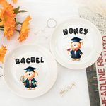 Personalised Cute Graduation Bear Ceramic Trinket Jewellery Dish with Bubble Name Home Decor Graduation Keepsake Gift for Graduates