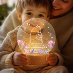 Personalized Hugging Bear Family Acrylic LED Night Light with Wooden Base and Names Home Decor Mother's  Day Birthday  Gift for Mom Grandma