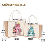 Personalisierte Cartoon-Charakter Initiale Jute Tragetasche mit Namen Kaninchen Küken Schleife Ostereiersuche Party Geschenk für Jungen Mädchen