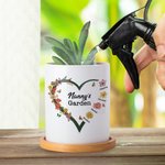 Giardino della nonna personalizzato Cuore 1-6 Fiore di nascita Vaso per piante in ceramica con nome Compleanno Regalo per la festa della mamma Nonna