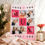 Personalisierte Liebe Sie Mama 6 Foto-Collage weiche Decke mit Namen Home Decor Muttertag Geschenk für Mama Oma