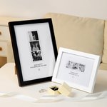 Personalized 3 Photos Collage Framed Art Painting with Text Wall Decor Valentine's Day Anniversary Engagement Gift for Couple