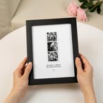 Personalized 3 Photos Collage Framed Art Painting with Text Wall Decor Valentine's Day Anniversary Engagement Gift for Couple