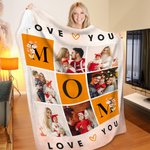 Personalisierte Liebe Sie Mama 6 Foto-Collage weiche Decke mit Namen Home Decor Muttertag Geschenk für Mama Oma