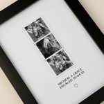 Personalized 3 Photos Collage Framed Art Painting with Text Wall Decor Valentine's Day Anniversary Engagement Gift for Couple