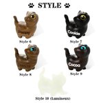 Statuette de Chat en Bois Personnalisée avec Nom Gravé Chat avec Clochette Décoration de Bureau Artisanale Cadeau Anniversaire pour Amoureux des Chats