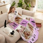 Personalisierte Liebe Sie Mama 6 Foto-Collage weiche Decke mit Namen Home Decor Muttertag Geschenk für Mama Oma