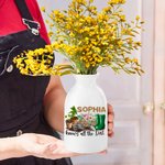 Personalized Know All the Dirt Floral Ceramic Vase with Name Gardening Home Decor Mother's Day Gift for Mom Grandma