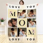 Personalisierte Liebe Sie Mama 6 Foto-Collage weiche Decke mit Namen Home Decor Muttertag Geschenk für Mama Oma
