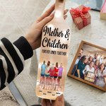 Personalized Cartoon Mom and 1-4 Kids Forever Linked Together LED Bottle Lamp with Names Birthday Home Decor Mother's Day Gift for Mom Grandma