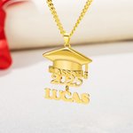 Collana personalizzata con ciondolo con nome della classe 2025 Gioielli minimalisti Regalo di laurea per laureati