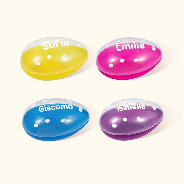 Uovo di Pasqua grande personalizzato con nome design a pois cestino riempitivo e scatola di caramelle regalo ideale per bambini
