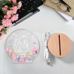 Personalized Hugging Bear Family Acrylic LED Night Light with Wooden Base and Names Home Decor Mother's  Day Birthday  Gift for Mom Grandma