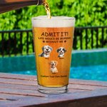 Gepersonaliseerd Geef toe dat het leven saai zou zijn zonder mij 1-4 cartoon huisdieren 16 oz pint bierglas met namen verjaardag housewarming gift voor huisdierliefhebber
