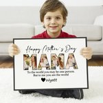 Personalisierte Foto-Collage Titel Canvas Poster gerahmt rahmenlose Malerei mit 1-10 Kindernamen Muttertag Home Decor Geschenk für Mama Oma