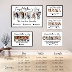 Personalisierte Foto-Collage Titel Canvas Poster gerahmt rahmenlose Malerei mit 1-10 Kindernamen Muttertag Home Decor Geschenk für Mama Oma