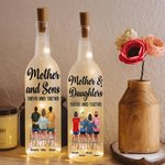 Personalized Cartoon Mom and 1-4 Kids Forever Linked Together LED Bottle Lamp with Names Birthday Home Decor Mother's Day Gift for Mom Grandma