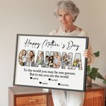Personalisierte Foto-Collage Titel Canvas Poster gerahmt rahmenlose Malerei mit 1-10 Kindernamen Muttertag Home Decor Geschenk für Mama Oma