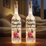 Personalized Cartoon Mom and 1-4 Kids Forever Linked Together LED Bottle Lamp with Names Birthday Home Decor Mother's Day Gift for Mom Grandma