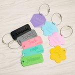 Etiqueta acrílica multicolor personalizada con anilla de acero inoxidable o cuerda de plástico Mochila Accesorios de viaje Regalo de cumpleaños para estudiantes Viajeros