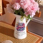 Personalized Best Mom Ever Flower Ceramic Vase with 1-6 Names Home Decor Mother's Day Gift for Mom Grandma